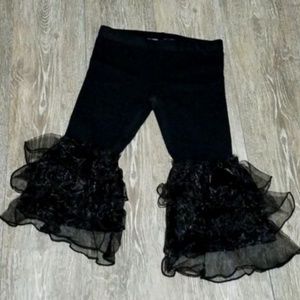 Funky Black Sheer 3Teird Youth Ruffle Legging. 1Left!!!